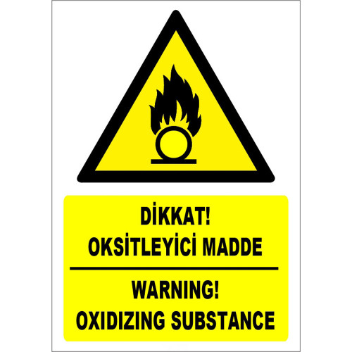 Turkish English Caution Oxidizing Bullet Sign Sign Sticker Label ZY1838