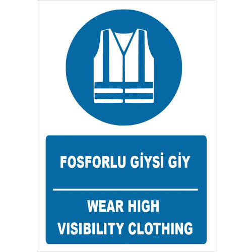 Turkish English Wear Phosphorescent Clothing Sign Board Sign Label ZY1671