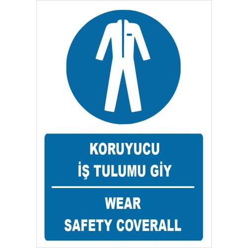 Turkish English Wear Protective Overalls Sign Board Sign Label ZY1692