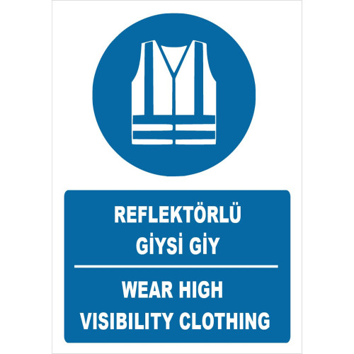 Turkish English Wear Clothes With Reflector Sign Board Sign Label ZY1672