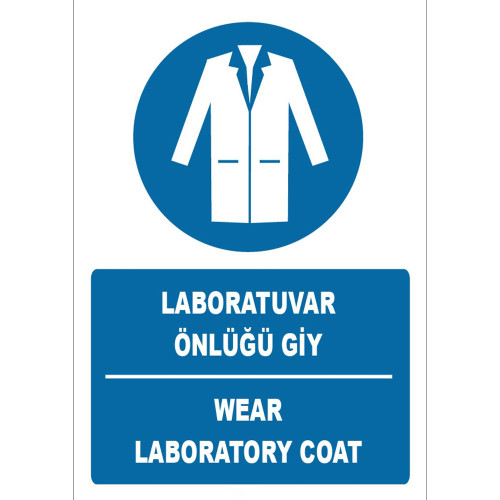 Turkish English Wear Lab Coat Sign Board Sign Label ZY1393