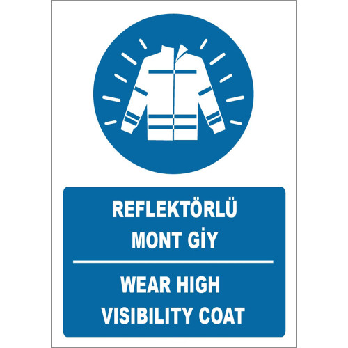 Turkish English Reflective Coat Wear Sign Board Sign Label ZY1656