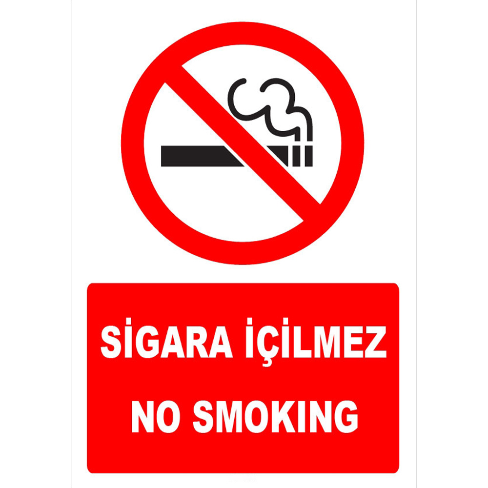 Turkish English No Smoking Sign Sign Sign Label ZY1303 Turkish English No Smoking Sign Sign Sign Label ZY1303