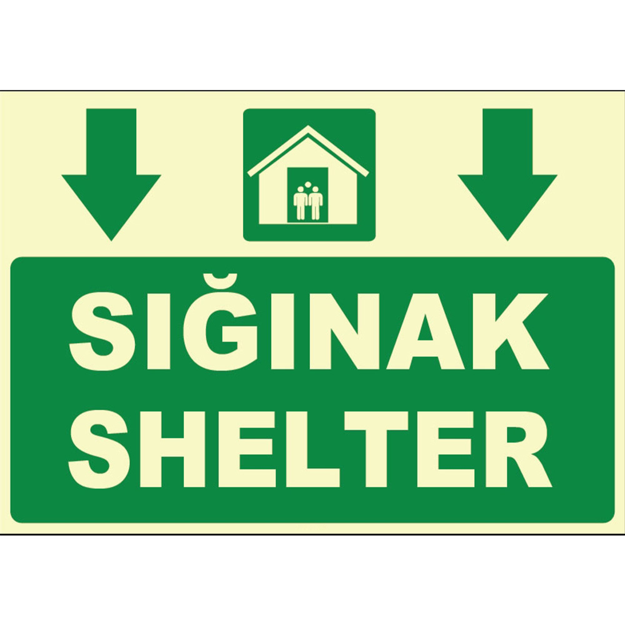 Turkish English Shelter Down Side Sign Board Sign Sticker ZY1054