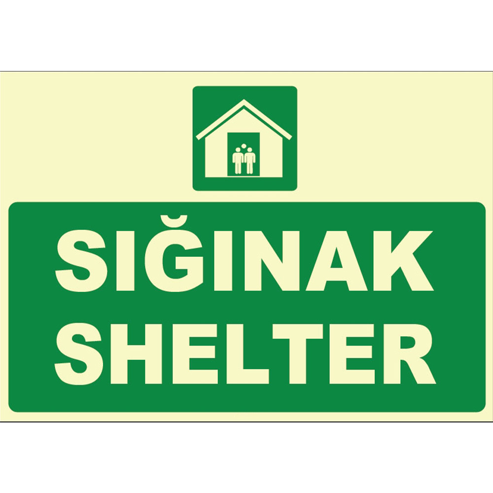 Türkçe İngilizce Sığınak İşareti Levhası Tabelası Etiketi ZY1052 Türkçe İngilizce Sığınak İşareti Levhası Tabelası Etiketi ZY1052