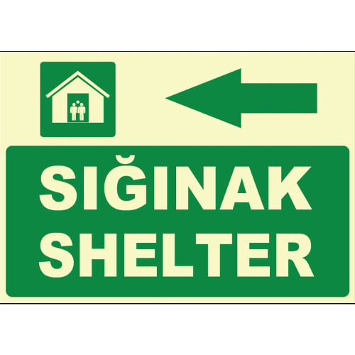 Turkish English Shelter Sign Board Sign Sticker On The Left Side ZY1053