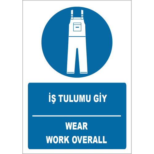 Turkish English Workwear Wear Sign Board Sign Label ZY1691