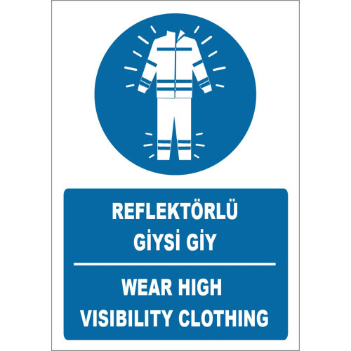 Turkish English Wear Clothes With Reflector Sign Board Sign Label ZY1657
