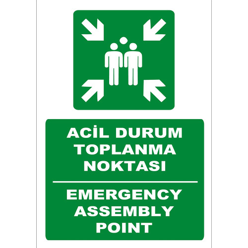 Turkish English Emergency Gathering Point Sign Sign Sign Label YT7153