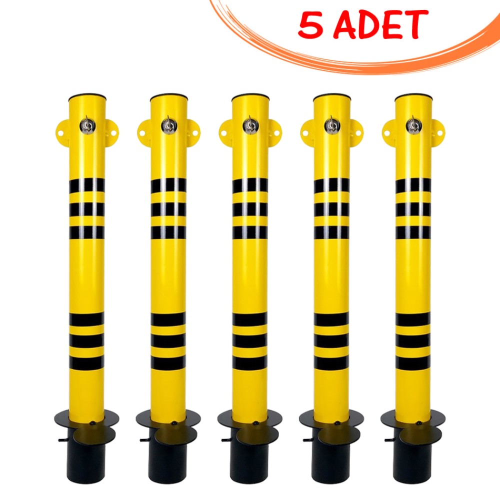 Otopark Bariyeri Kilitli Otopark Direği Ankrajlı Çıkan Tip 70 cm 70mm (5 ADET)