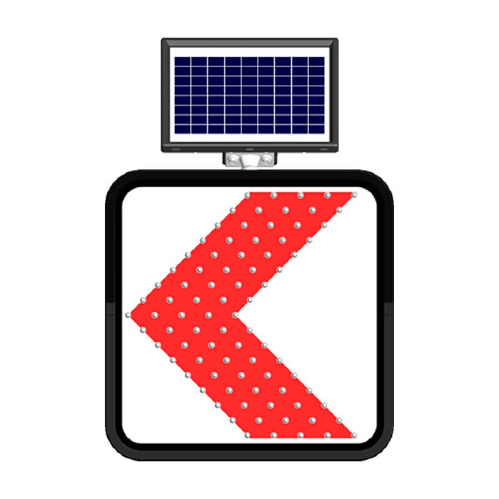 Solar Energy Led Dangerous Bend Sign Traffic Sign