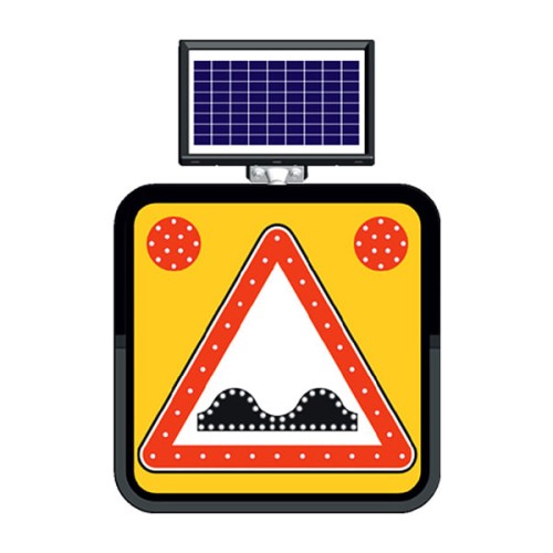 Kasisli Yol Trafik İşareti Güneş Enerjili Ledli Solar Trafik Levhası Tabelası