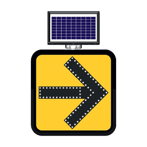 Sağ Mecburi Yön İşareti Güneş Enerjili Ledli Solar Trafik Levhası Tabelası