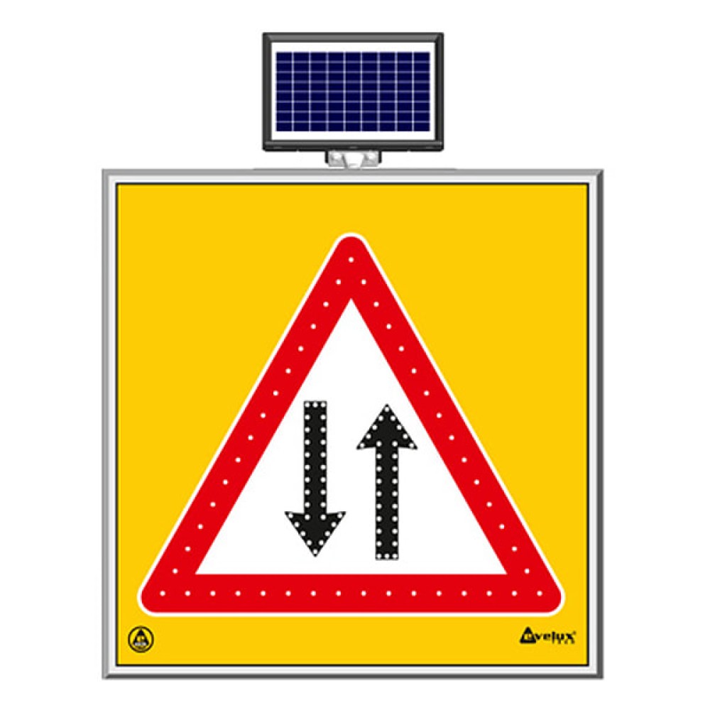 Solar Energy Led Two Way Traffic Road Maintenance Warning Sign