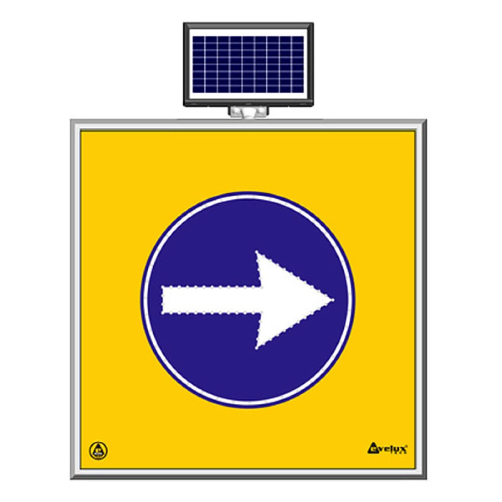 Sağa Mecburi Yön Levhası Anlamı Güneş Enerjili Ledli Trafik Levhası Fiyat