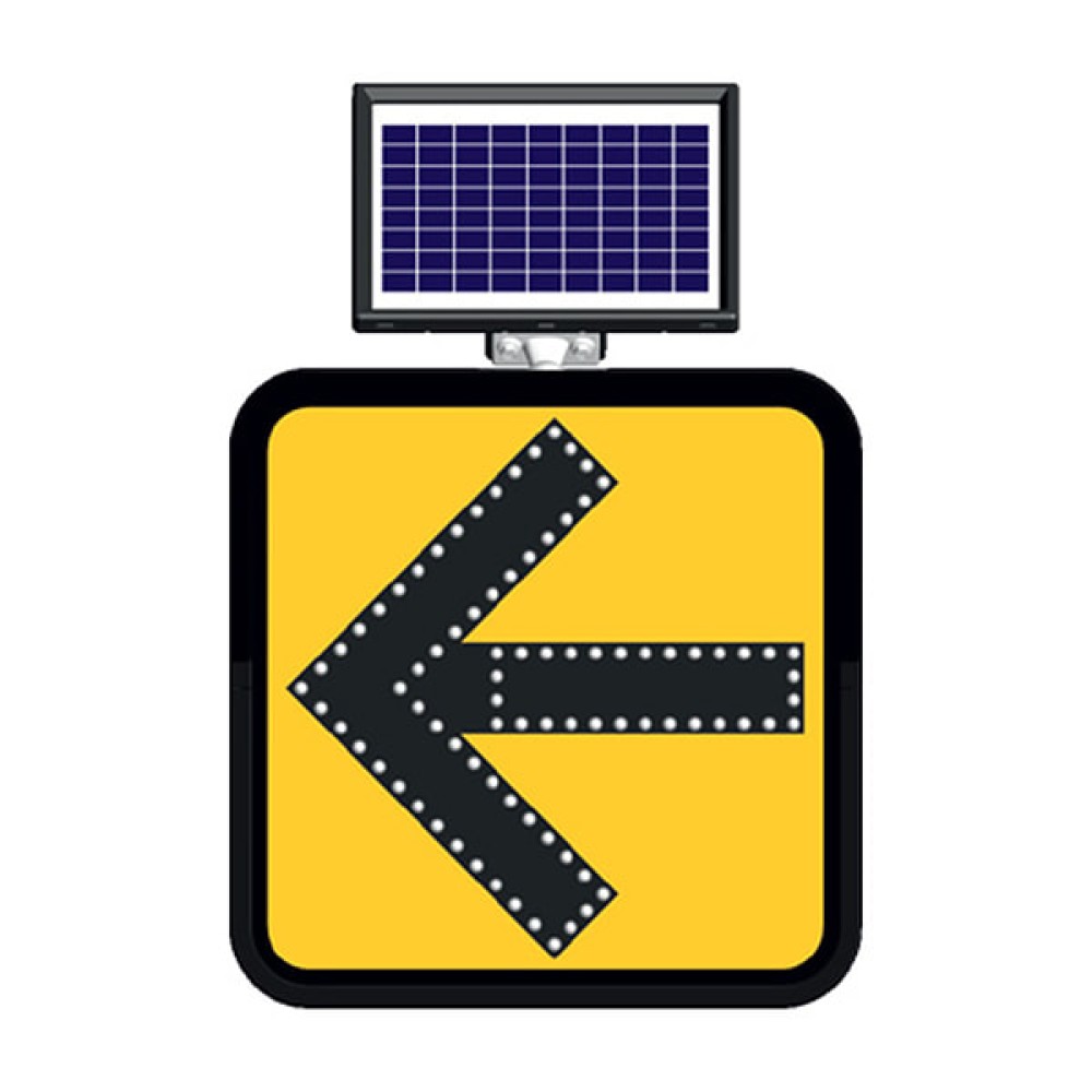 Güneş Enerjili Ledli Sola Mecburi Yön Levhası Trafik Tabelası
