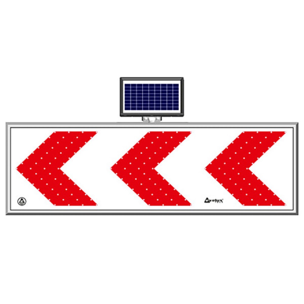 Solar Energy Led Dangerous Bend Direction Sign Road Maintenance Warning Sign