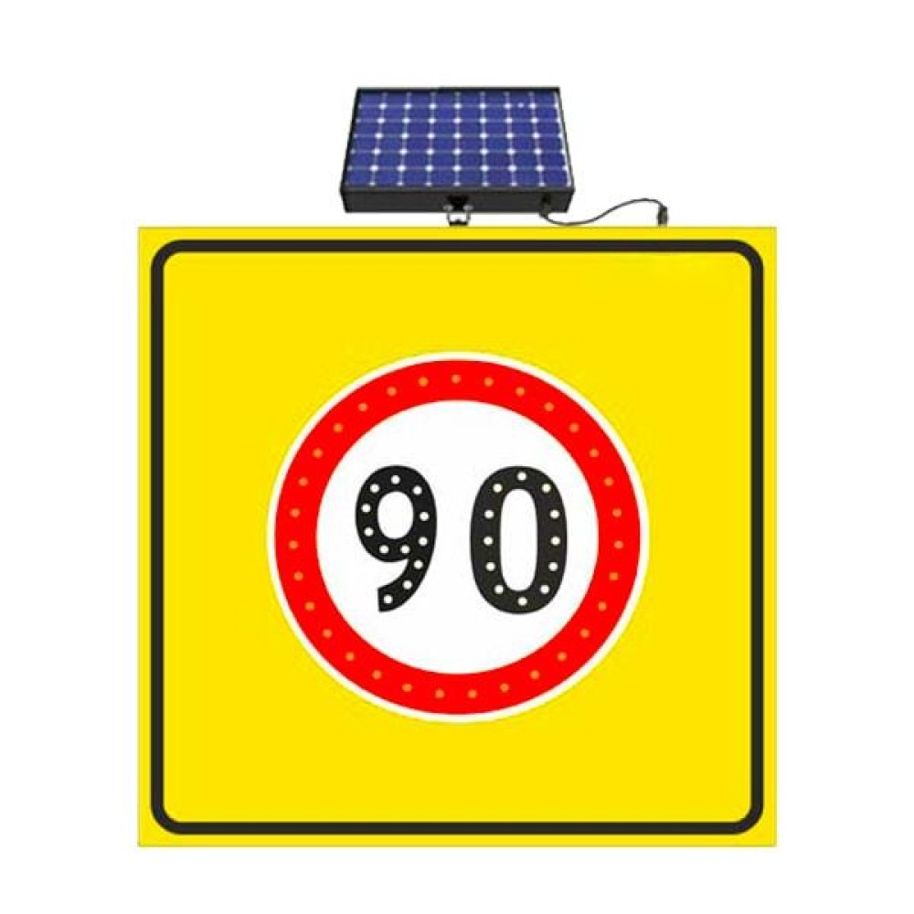 Güneş Enerjili Ledli Hız Sınırı 90 Km Yol Bakım Trafik Uyarı Levhası 90 hız sınırı levhası