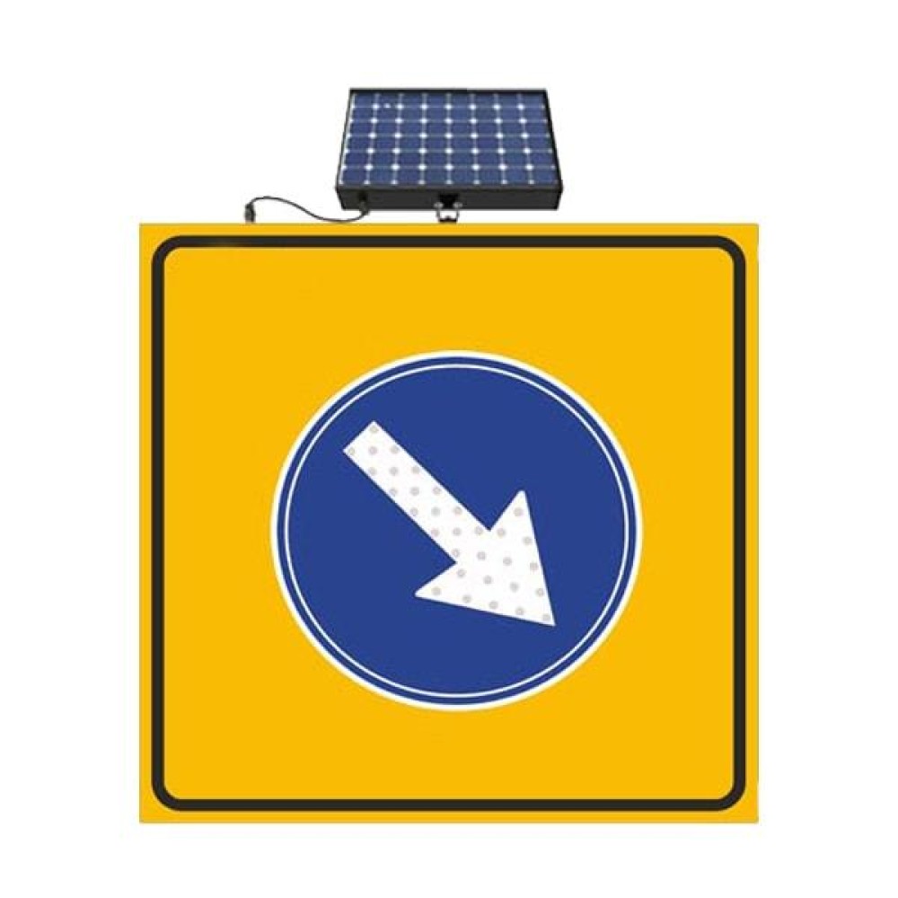 Drive Right Road Maintenance Traffic Warning Sign with Solar Energy Led