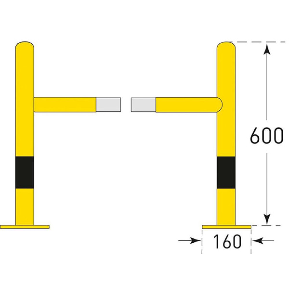 Parking Column Protection Barrier Mast Area Protector 60 cm