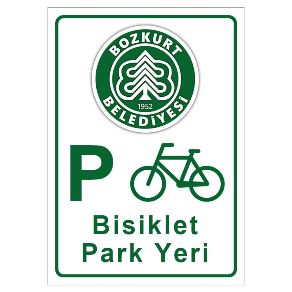 Bisiklet Park Yeri Levhası (Özel Logo Baskılı) Bisiklet Park Yeri Tabelası