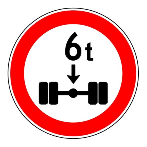 No Entry Sign for Vehicles With Loads More Than Tons Per Axle