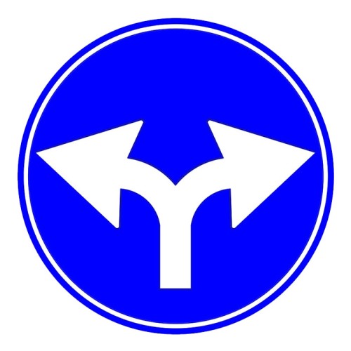 Right and Left Mandatory Direction Sign Parking Lot Signboard