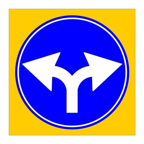 Right and Left Mandatory Direction Sign Parking Lot Sign