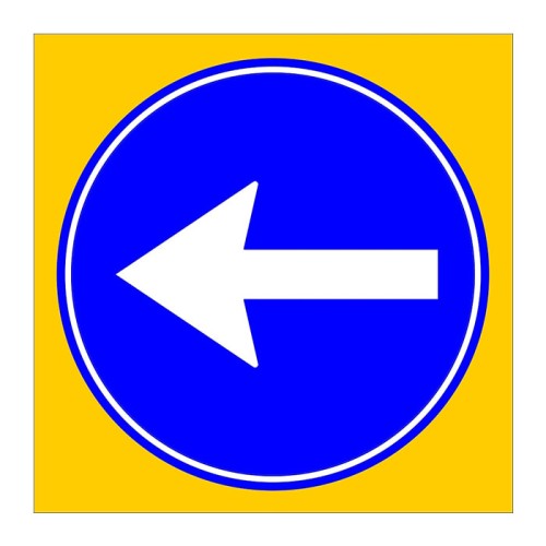 Left Compulsory Direction Sign Parking Lot Sign