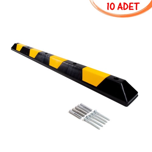 Otopark Lastik Bariyeri Otopark Stoperi Plastik Araç Stoperi Durdurucu 1800x150x100mm (10 ADET)