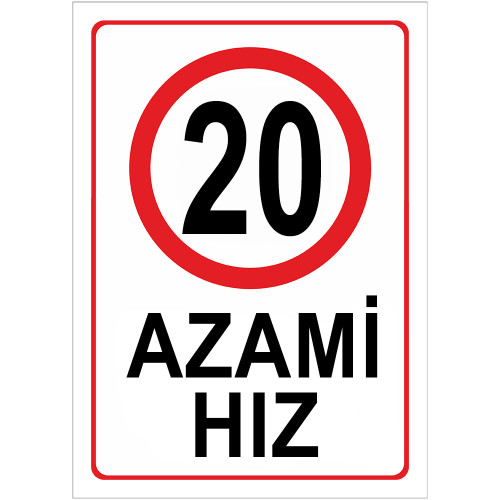 Maximum Speed Limit 20 km Maximum Speed Restriction Sign Board AHK20