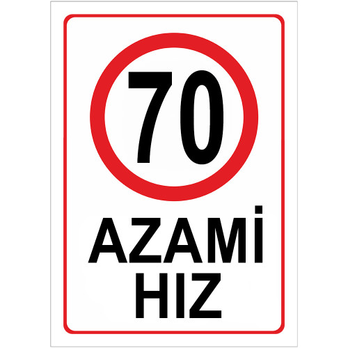 Maximum Speed Limit 70 km Maximum Speed Restriction Sign Board AHK70
