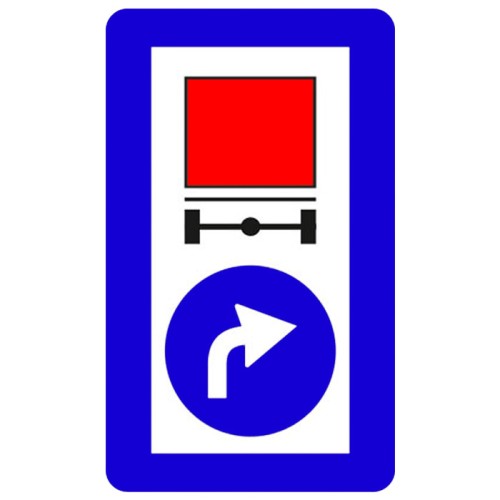 Right Sign Mandatory Direction for Vehicles Carrying Dangerous Goods TT-43c
