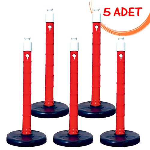 Plastik Trafik Malzemeleri Uyarı Dikme Dubası Dubalı Uyarı Dikmesi Fiyatı 80mm 110 cm 12418 DB (5 ADET)