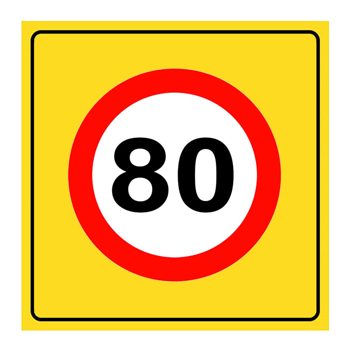 80 km Speed ​​Limit Sign Maximum Speed ​​Limit Traffic Sign
