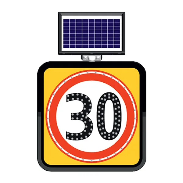 Azami Hız Sınırlaması 30 km Güneş Enerjili Ledli Solar Trafik Levhası
