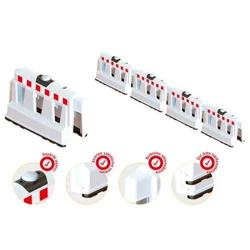 Evelux Bariyer Plastik Güvenlik Bariyeri Güvenlik Barikatı Fiyatı Ankara 400x1000x600mm Beyaz