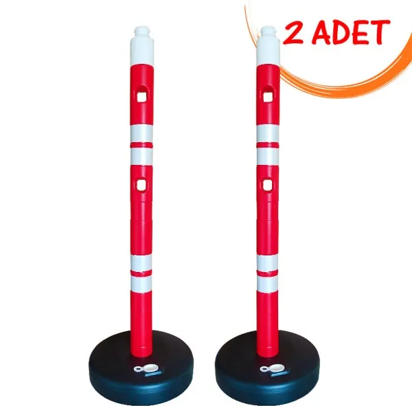 Dikme Otopark Bariyeri Plastik Ağırlıklı Yol Dikmesi Dubalı Uyarı Dikmesi 105 cm (2 ADET)