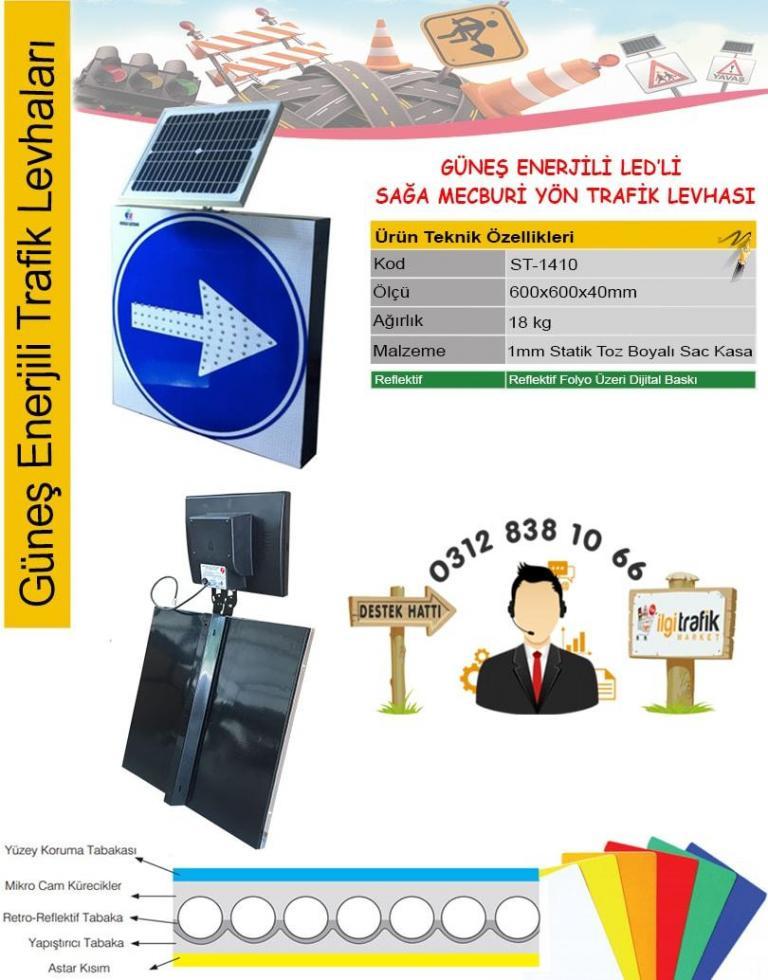 sağa mecburi yön levhası