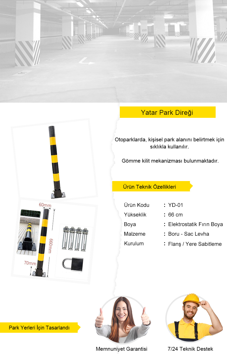 kilitli park direği