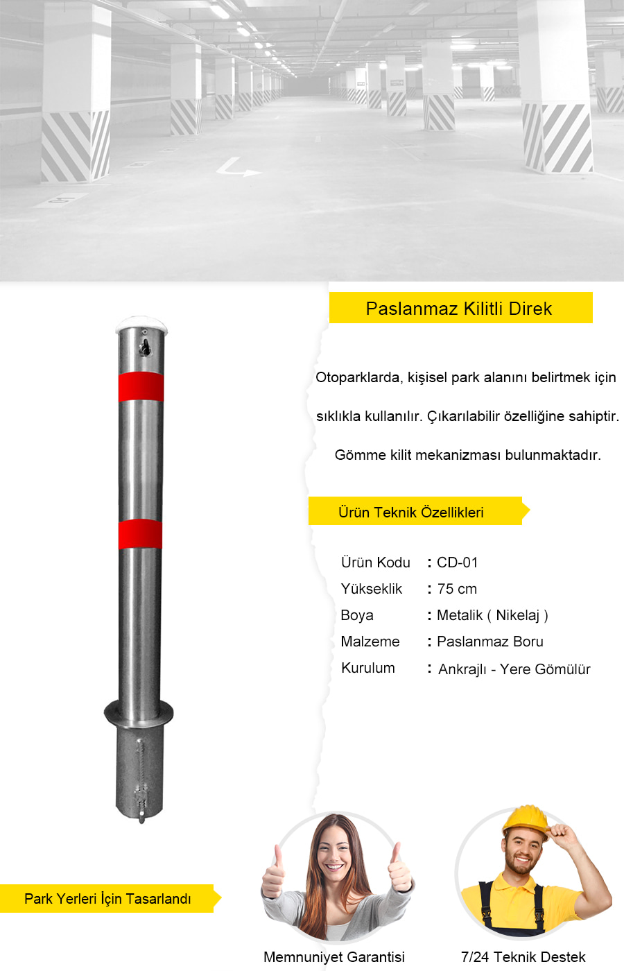 paslanmaz otopark bariyeri
