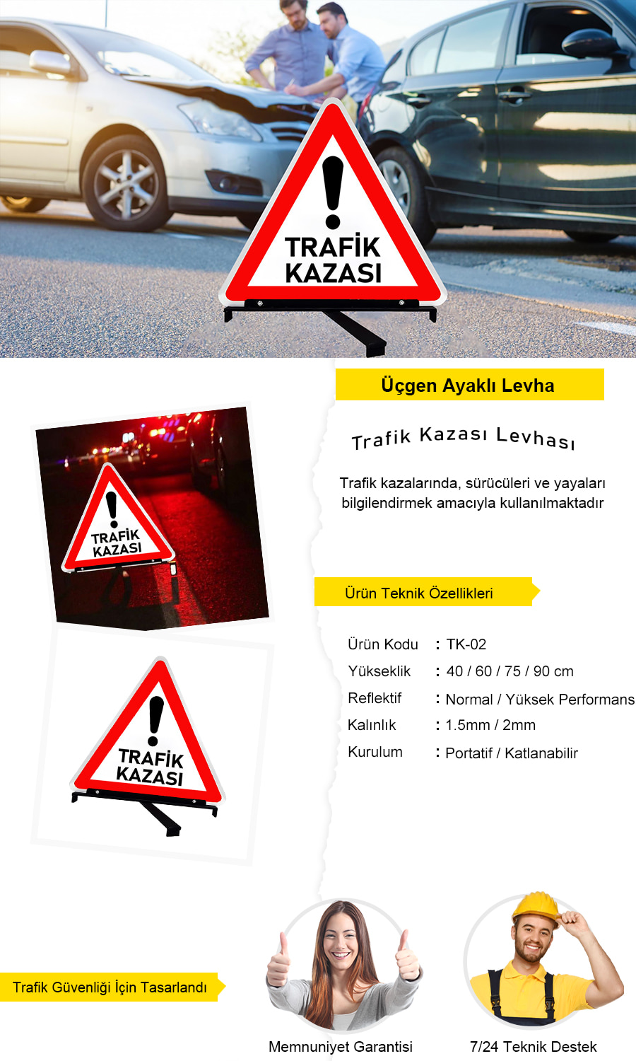 trafik kazası levhası