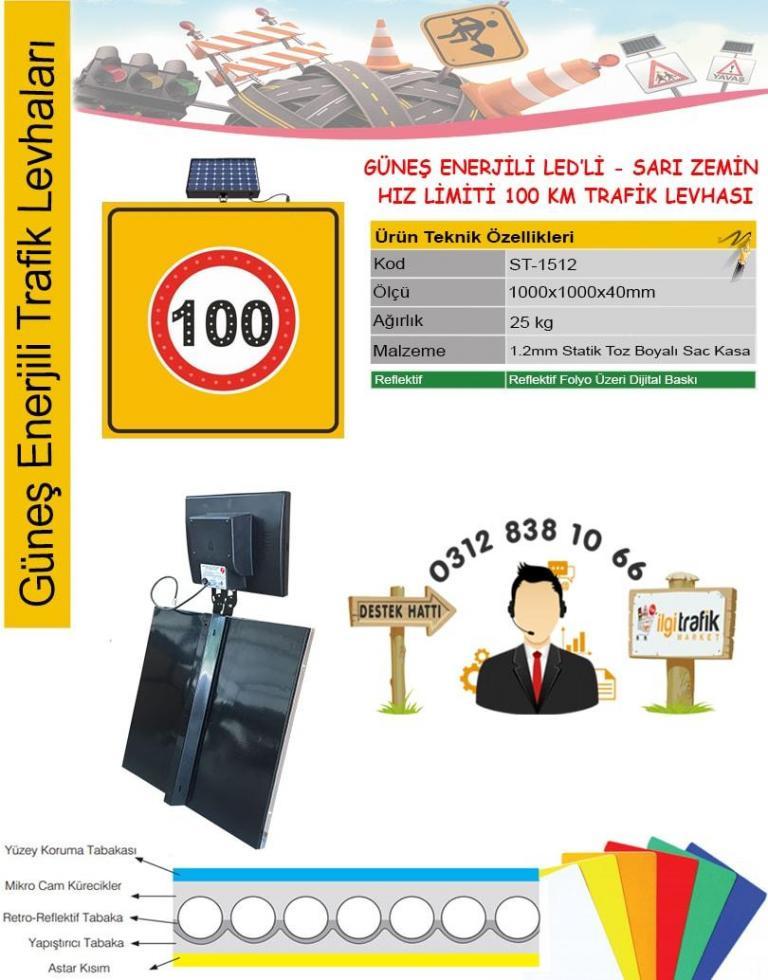 100 hız sınırı levhası