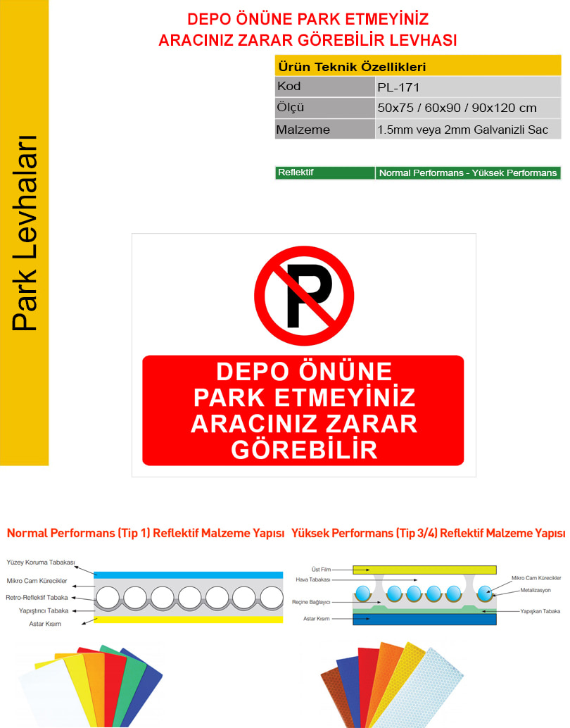 depo önüne park etmek yasak