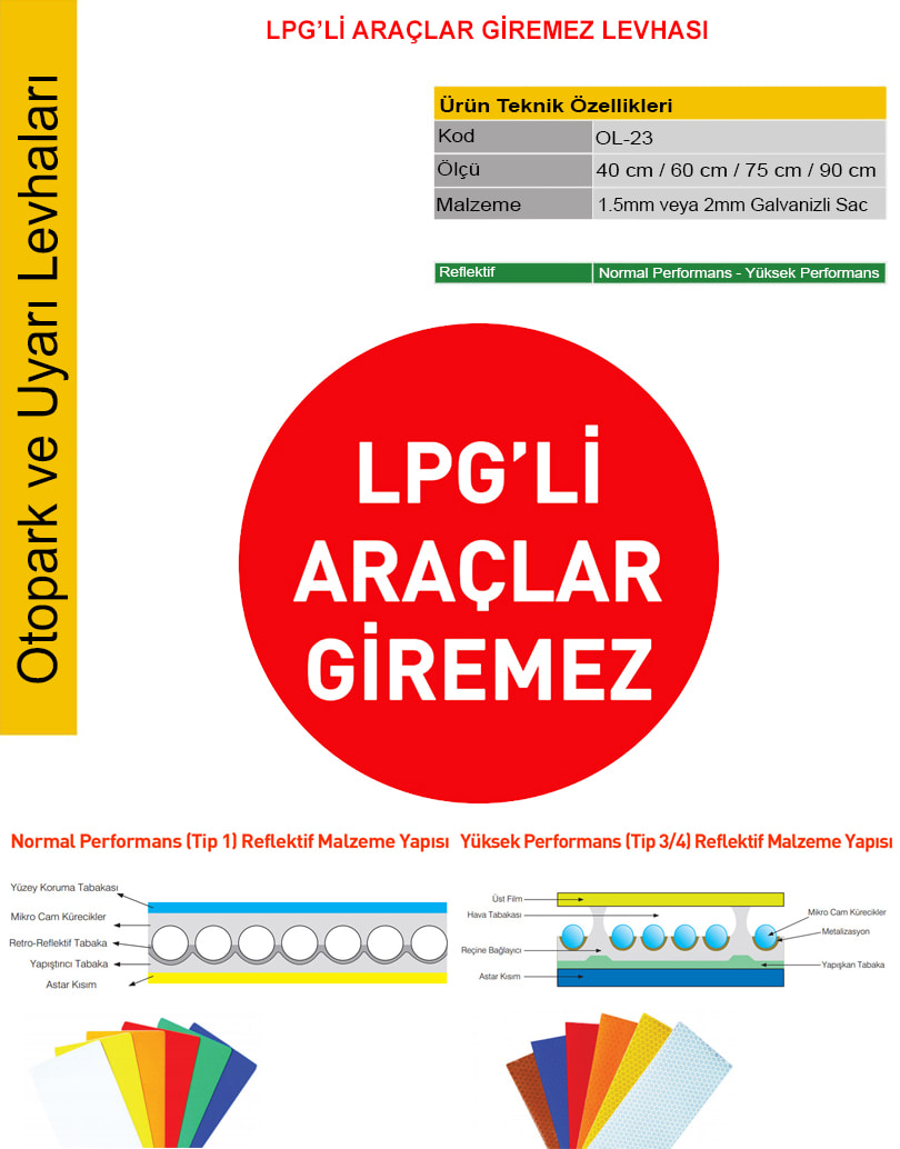 lpg'li araç giremez levhası