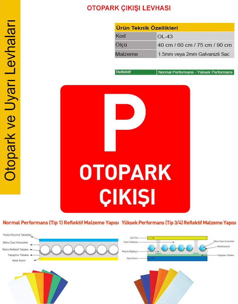 otopark çıkışı tabelası
