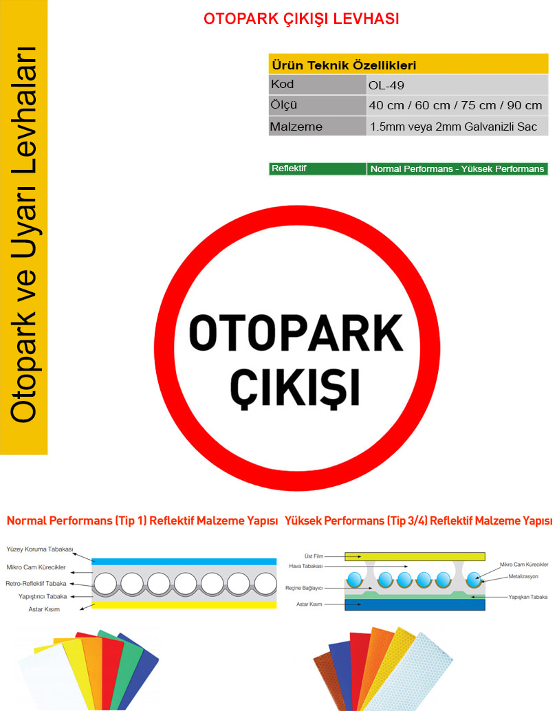 otopark çıkışı işareti