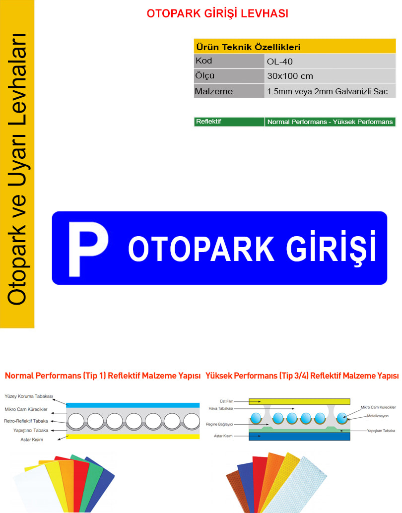 otopark girişi tabelası