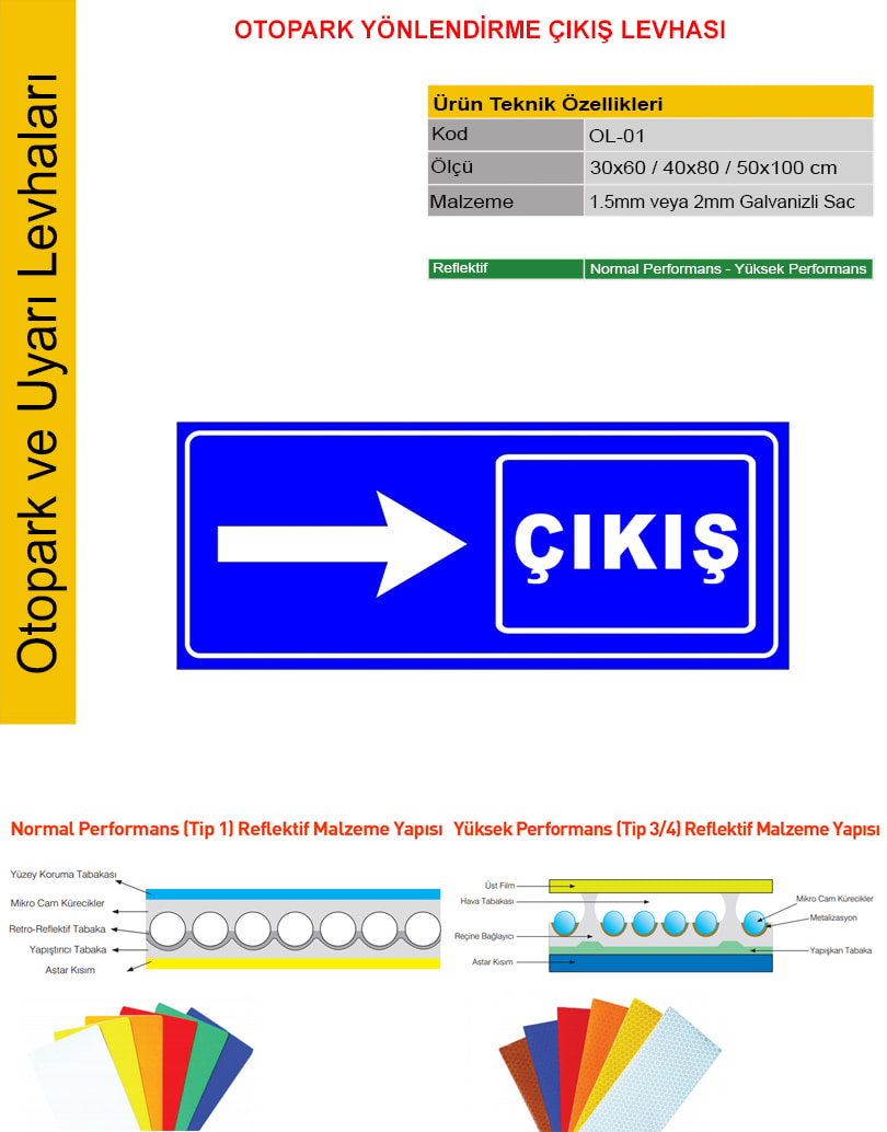 otopark çıkış tabelası
