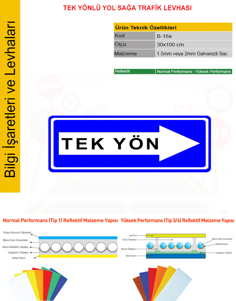 tek yönlü yol levhası